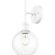 Axel 1 Light 6.5 inch Matte White Wall Sconce Wall Light in Clear Glass